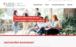 Internetseite der Marta-Belstler-Schulen Freiburg, Konzeption, Menüstruktur, Text
